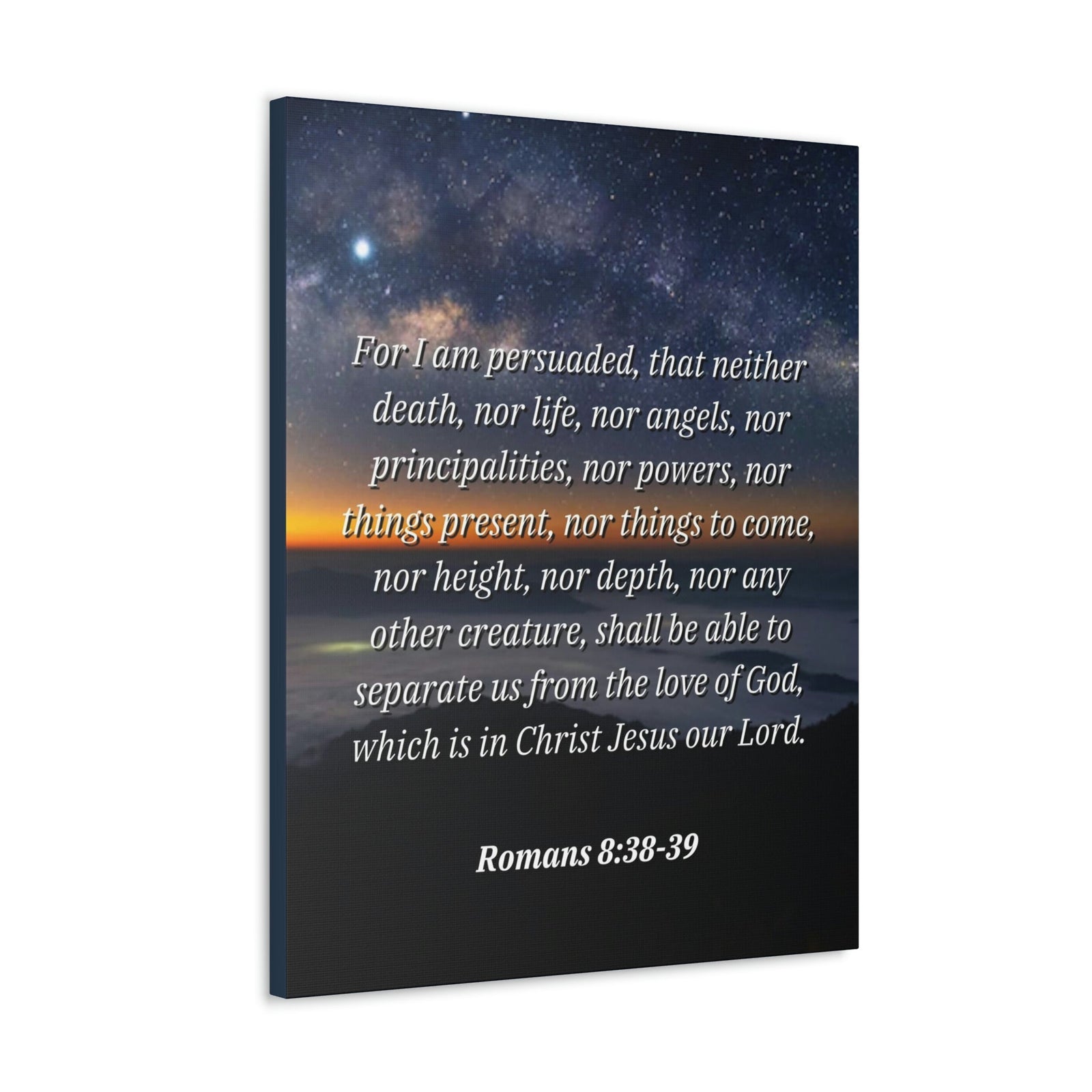 Scripture Walls Love Of God Romans 8:38 Bible Verse Canvas Christian Wall Art Ready to Hang Unframed-Express Your Love Gifts