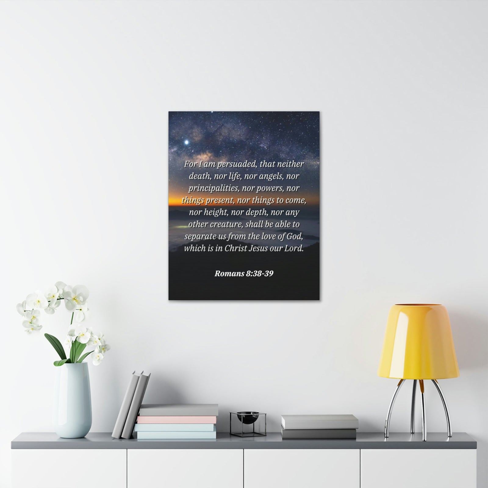 Scripture Walls Love Of God Romans 8:38 Bible Verse Canvas Christian Wall Art Ready to Hang Unframed-Express Your Love Gifts