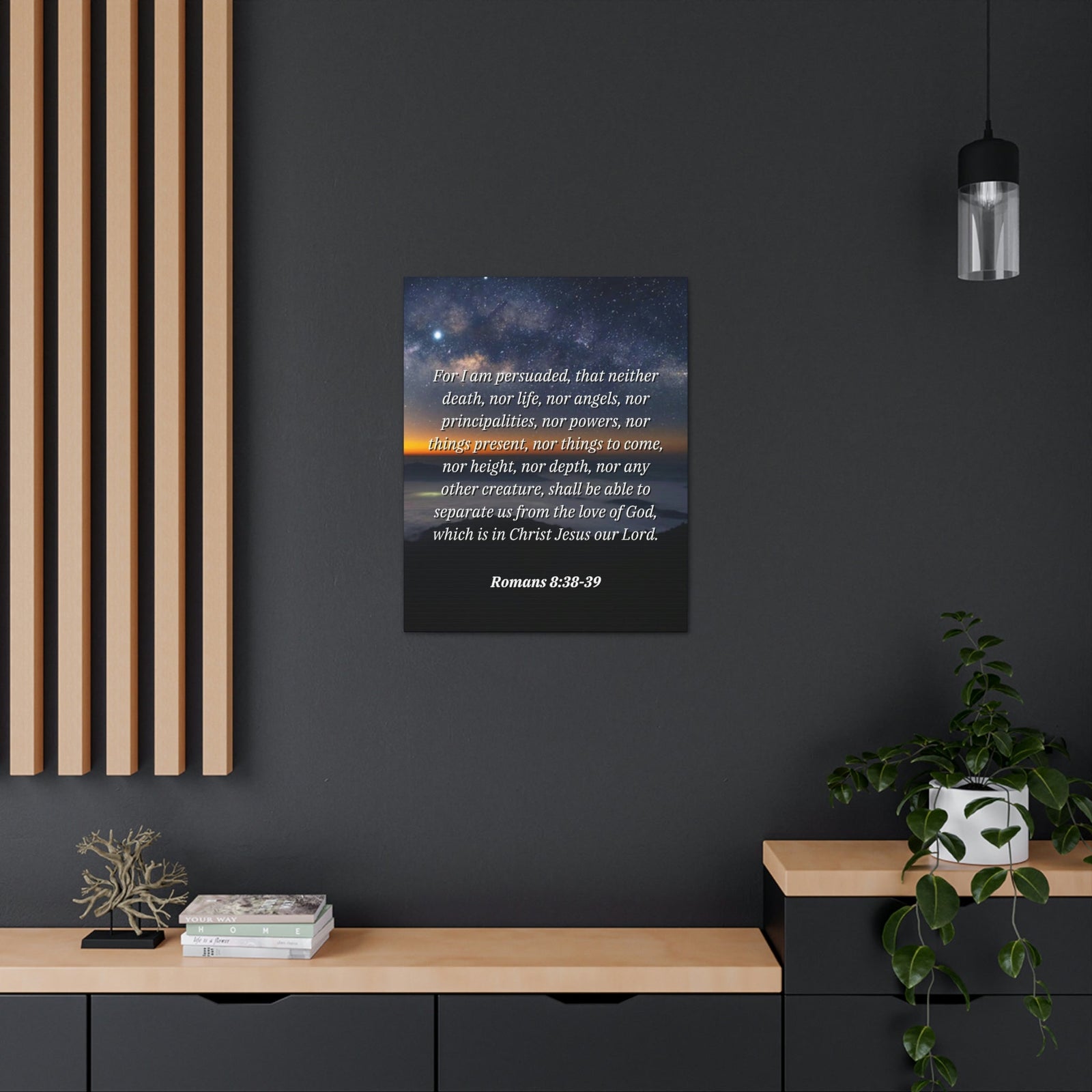 Scripture Walls Love Of God Romans 8:38 Bible Verse Canvas Christian Wall Art Ready to Hang Unframed-Express Your Love Gifts