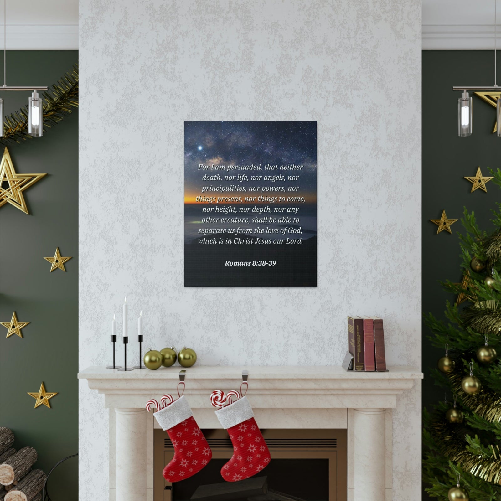 Scripture Walls Love Of God Romans 8:38 Bible Verse Canvas Christian Wall Art Ready to Hang Unframed-Express Your Love Gifts