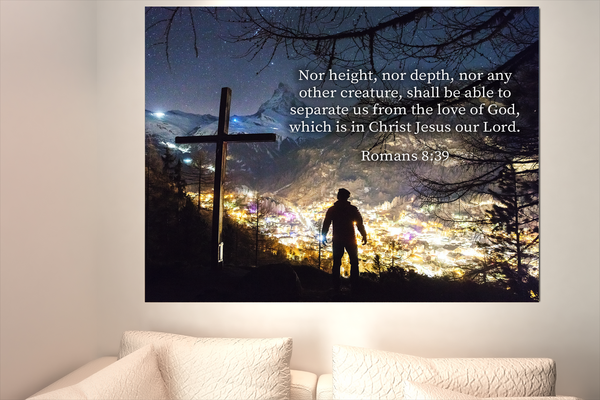 Scripture Walls Love of God Romans 8:39 Bible Verse Canvas Christian Wall Art Ready to Hang Unframed-Express Your Love Gifts