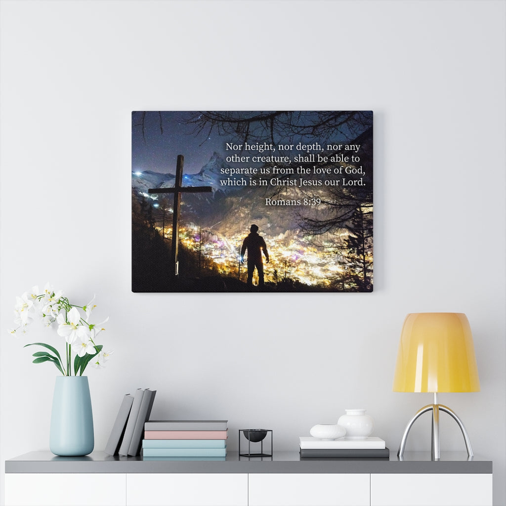 Scripture Walls Love of God Romans 8:39 Bible Verse Canvas Christian Wall Art Ready to Hang Unframed-Express Your Love Gifts