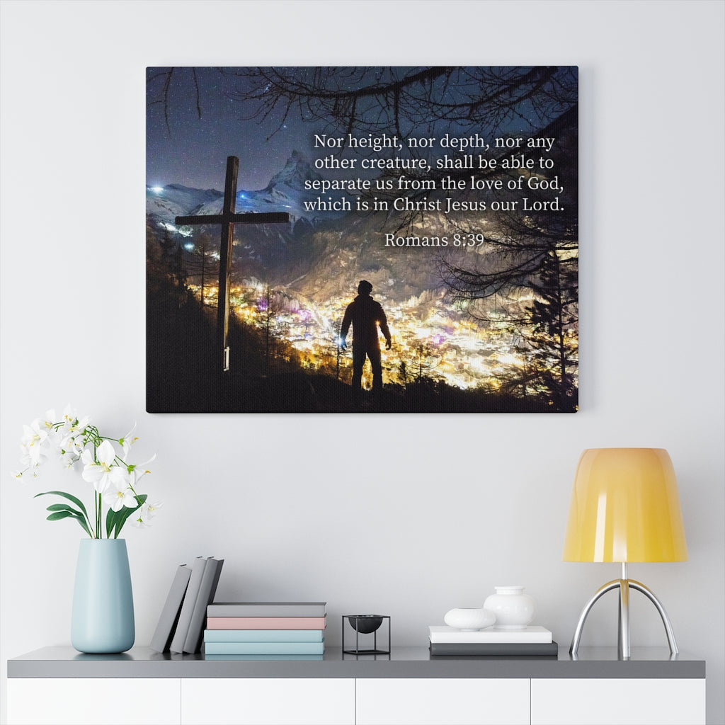 Scripture Walls Love of God Romans 8:39 Bible Verse Canvas Christian Wall Art Ready to Hang Unframed-Express Your Love Gifts
