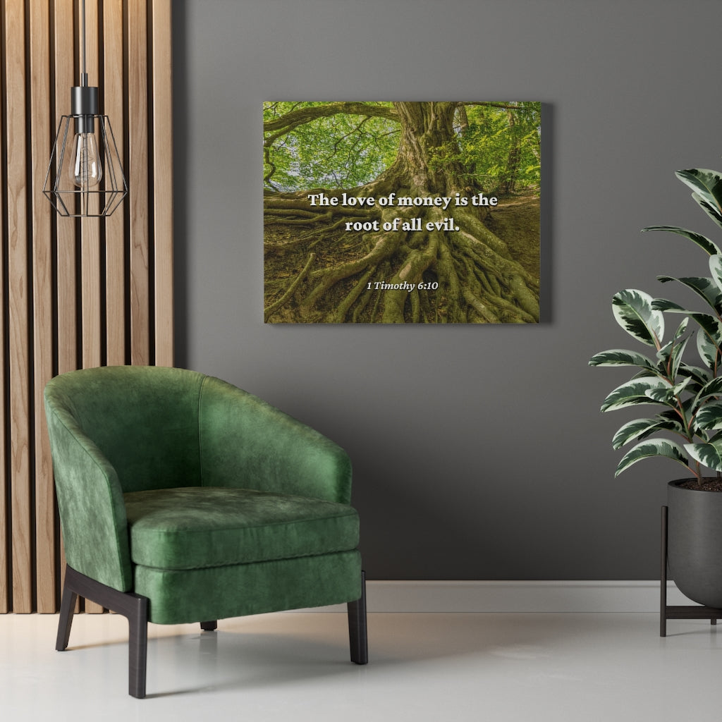 Scripture Walls Love Of Money 1 Timothy 6:10 Bible Verse Canvas Christian Wall Art Ready to Hang Unframed-Express Your Love Gifts