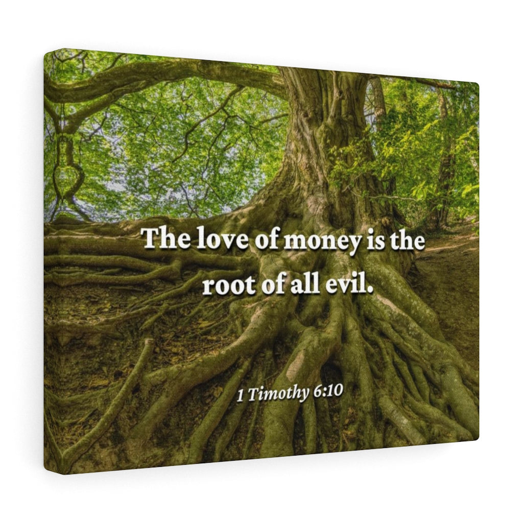 Scripture Walls Love Of Money 1 Timothy 6:10 Bible Verse Canvas Christian Wall Art Ready to Hang Unframed-Express Your Love Gifts