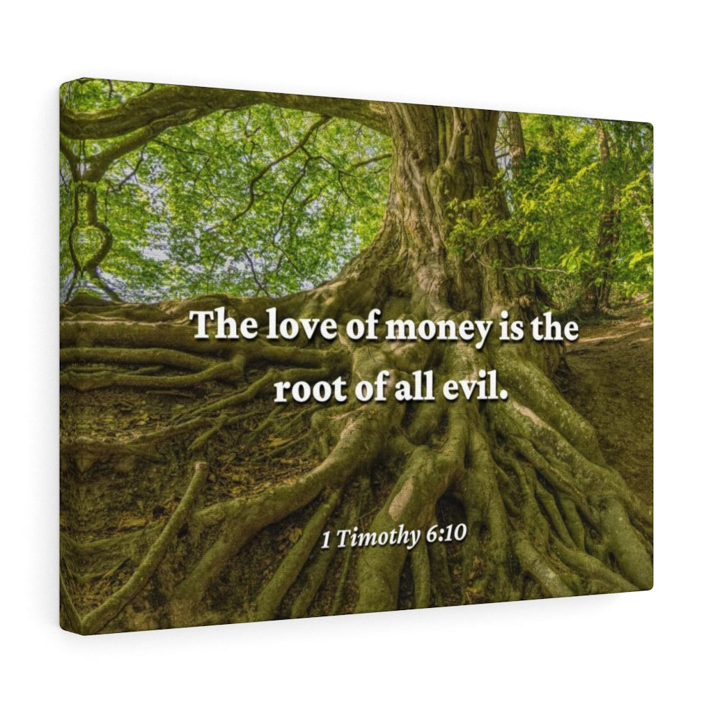Scripture Walls Love Of Money 1 Timothy 6:10 Bible Verse Canvas Christian Wall Art Ready to Hang Unframed-Express Your Love Gifts