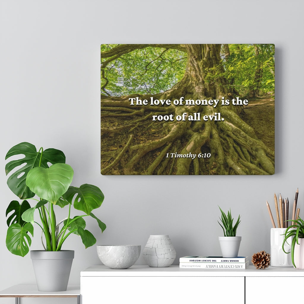 Scripture Walls Love Of Money 1 Timothy 6:10 Bible Verse Canvas Christian Wall Art Ready to Hang Unframed-Express Your Love Gifts