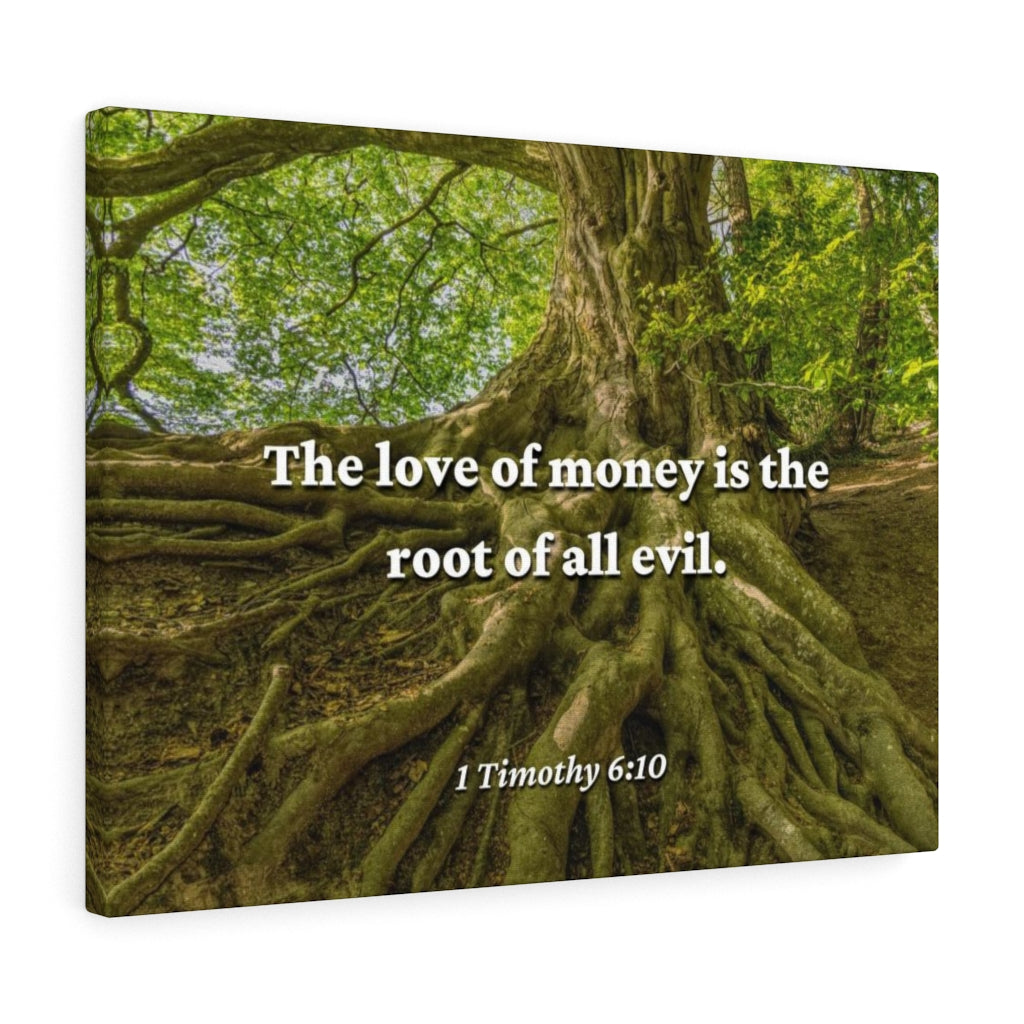 Scripture Walls Love Of Money 1 Timothy 6:10 Bible Verse Canvas Christian Wall Art Ready to Hang Unframed-Express Your Love Gifts