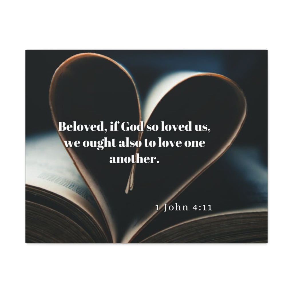 Scripture Walls Love One Another 1 John 4:11 Bible Verse Canvas Christian Wall Art Ready to Hang Unframed-Express Your Love Gifts