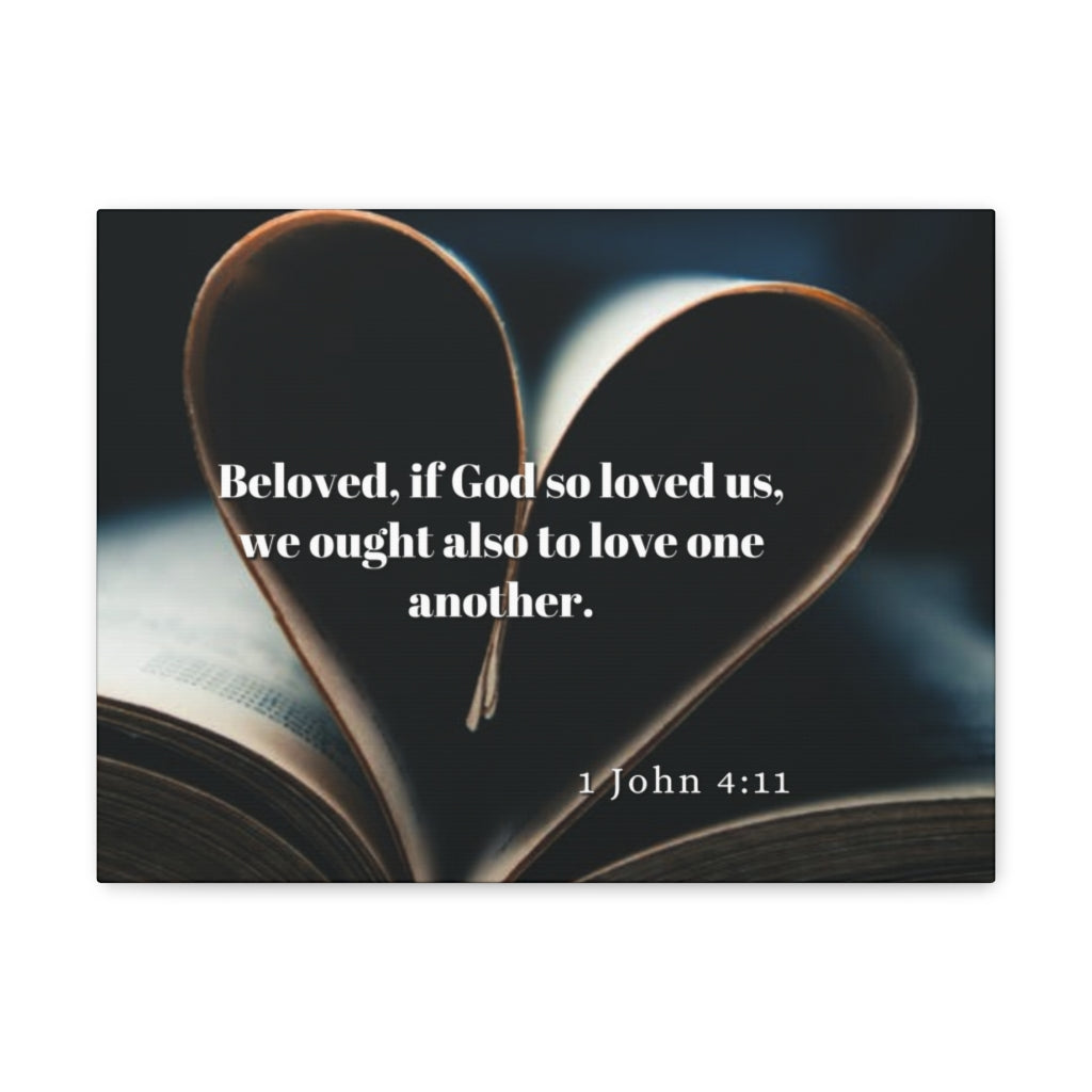 Scripture Walls Love One Another 1 John 4:11 Bible Verse Canvas Christian Wall Art Ready to Hang Unframed-Express Your Love Gifts