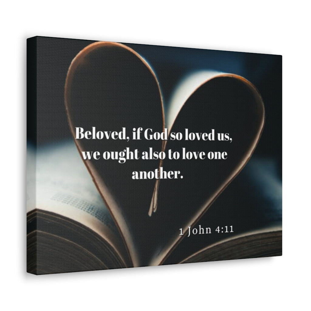 Scripture Walls Love One Another 1 John 4:11 Bible Verse Canvas Christian Wall Art Ready to Hang Unframed-Express Your Love Gifts