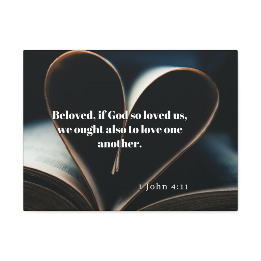 Scripture Walls Love One Another 1 John 4:11 Bible Verse Canvas Christian Wall Art Ready to Hang Unframed-Express Your Love Gifts