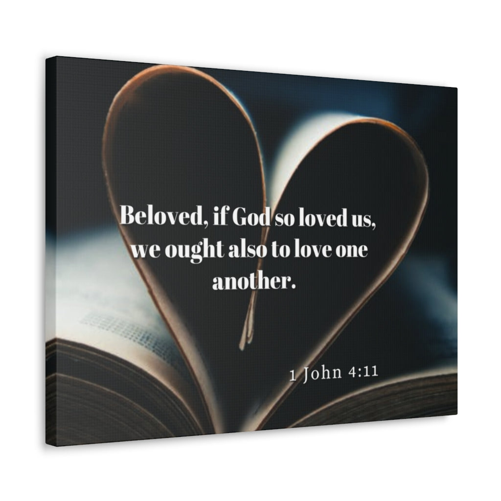 Scripture Walls Love One Another 1 John 4:11 Bible Verse Canvas Christian Wall Art Ready to Hang Unframed-Express Your Love Gifts
