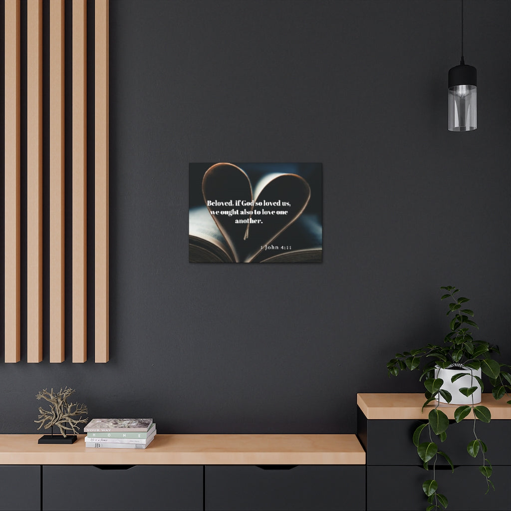 Scripture Walls Love One Another 1 John 4:11 Bible Verse Canvas Christian Wall Art Ready to Hang Unframed-Express Your Love Gifts