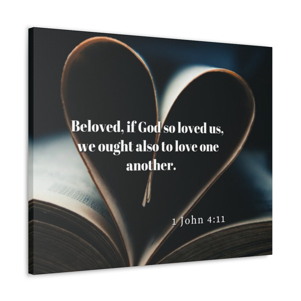 Scripture Walls Love One Another 1 John 4:11 Bible Verse Canvas Christian Wall Art Ready to Hang Unframed-Express Your Love Gifts