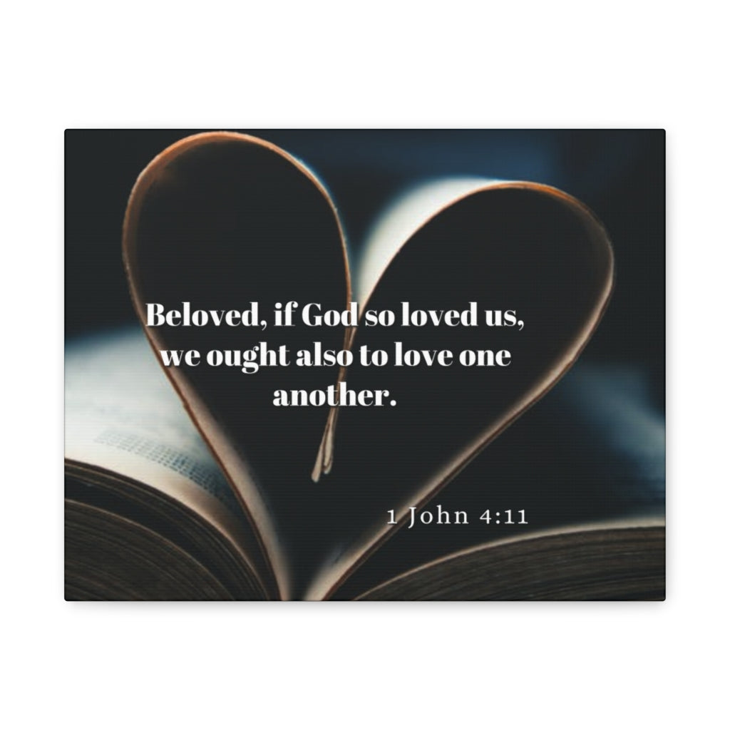 Scripture Walls Love One Another 1 John 4:11 Bible Verse Canvas Christian Wall Art Ready to Hang Unframed-Express Your Love Gifts