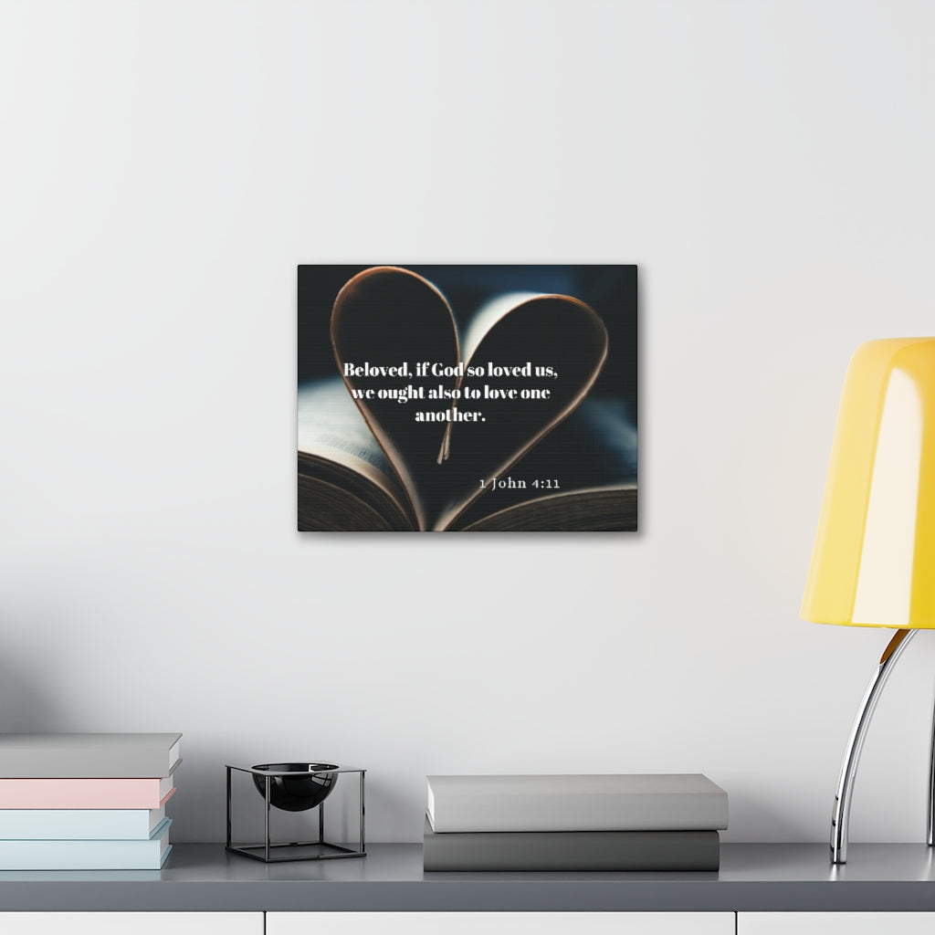 Scripture Walls Love One Another 1 John 4:11 Bible Verse Canvas Christian Wall Art Ready to Hang Unframed-Express Your Love Gifts