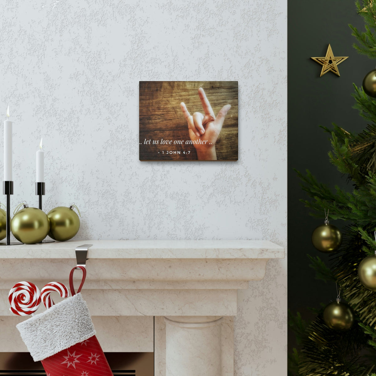 Scripture Walls Love One Another 1 John 4:7 Bible Verse Canvas Christian Wall Art Bible Verse Print Ready To Hang Unframed-Express Your Love Gifts