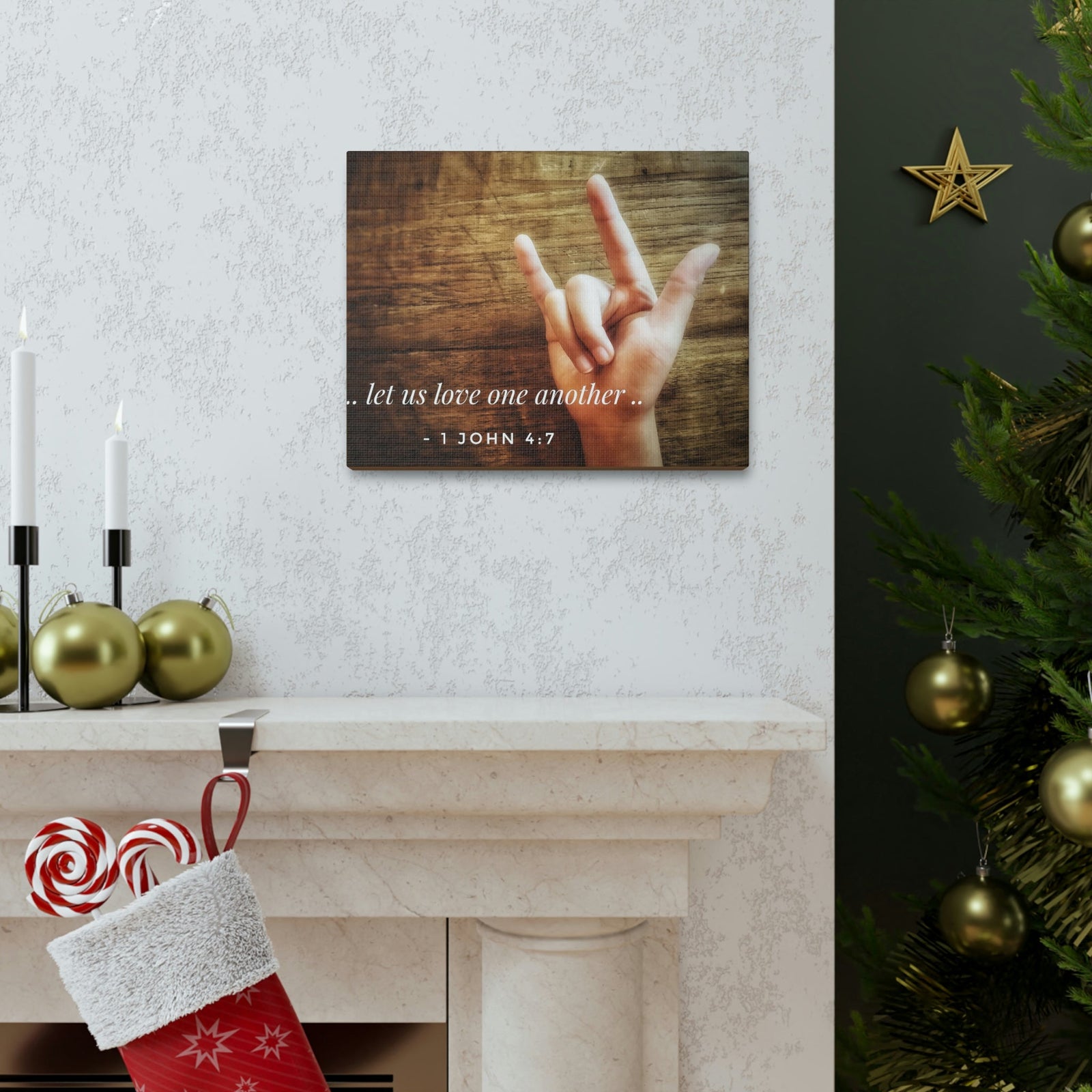 Scripture Walls Love One Another 1 John 4:7 Bible Verse Canvas Christian Wall Art Bible Verse Print Ready To Hang Unframed-Express Your Love Gifts