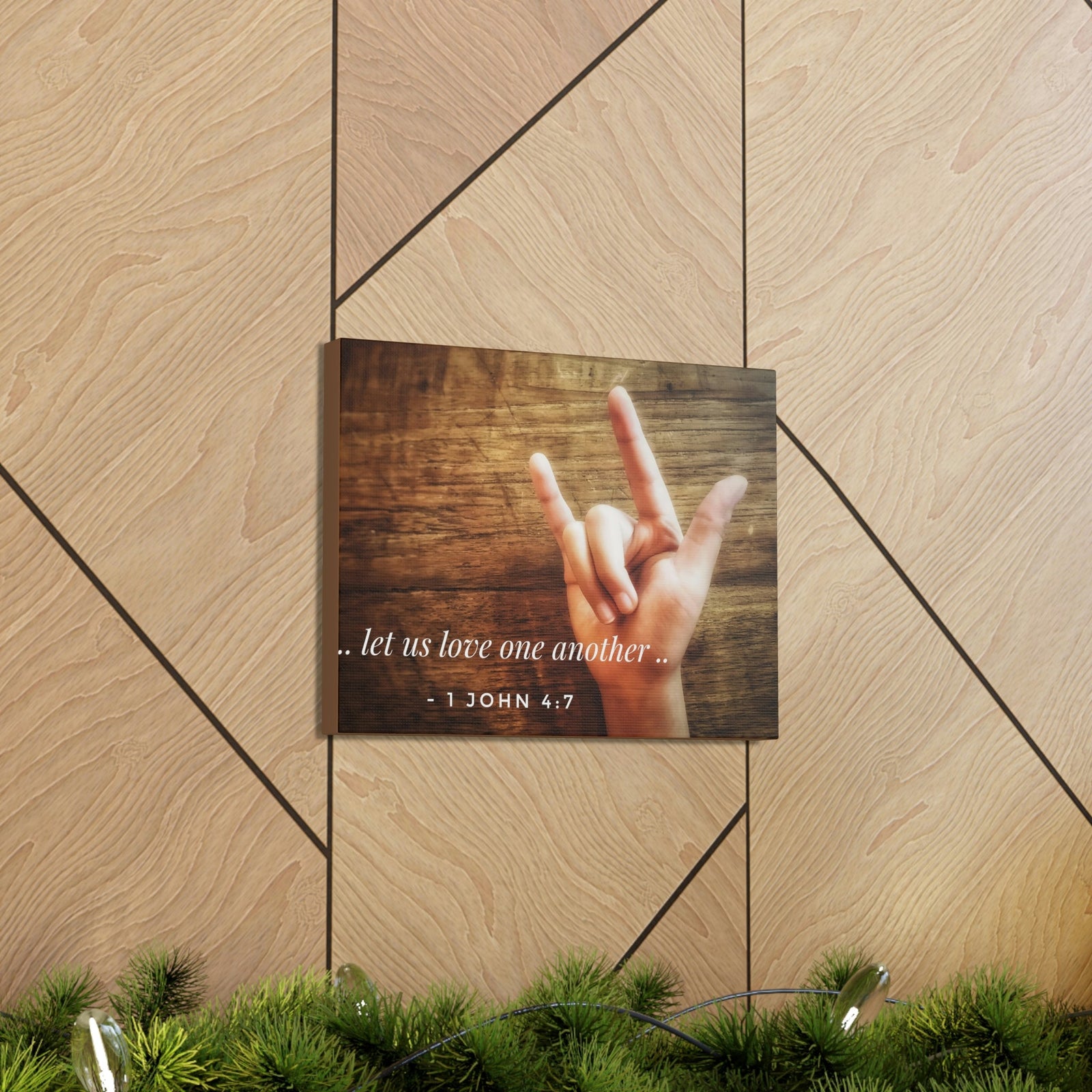 Scripture Walls Love One Another 1 John 4:7 Bible Verse Canvas Christian Wall Art Bible Verse Print Ready To Hang Unframed-Express Your Love Gifts