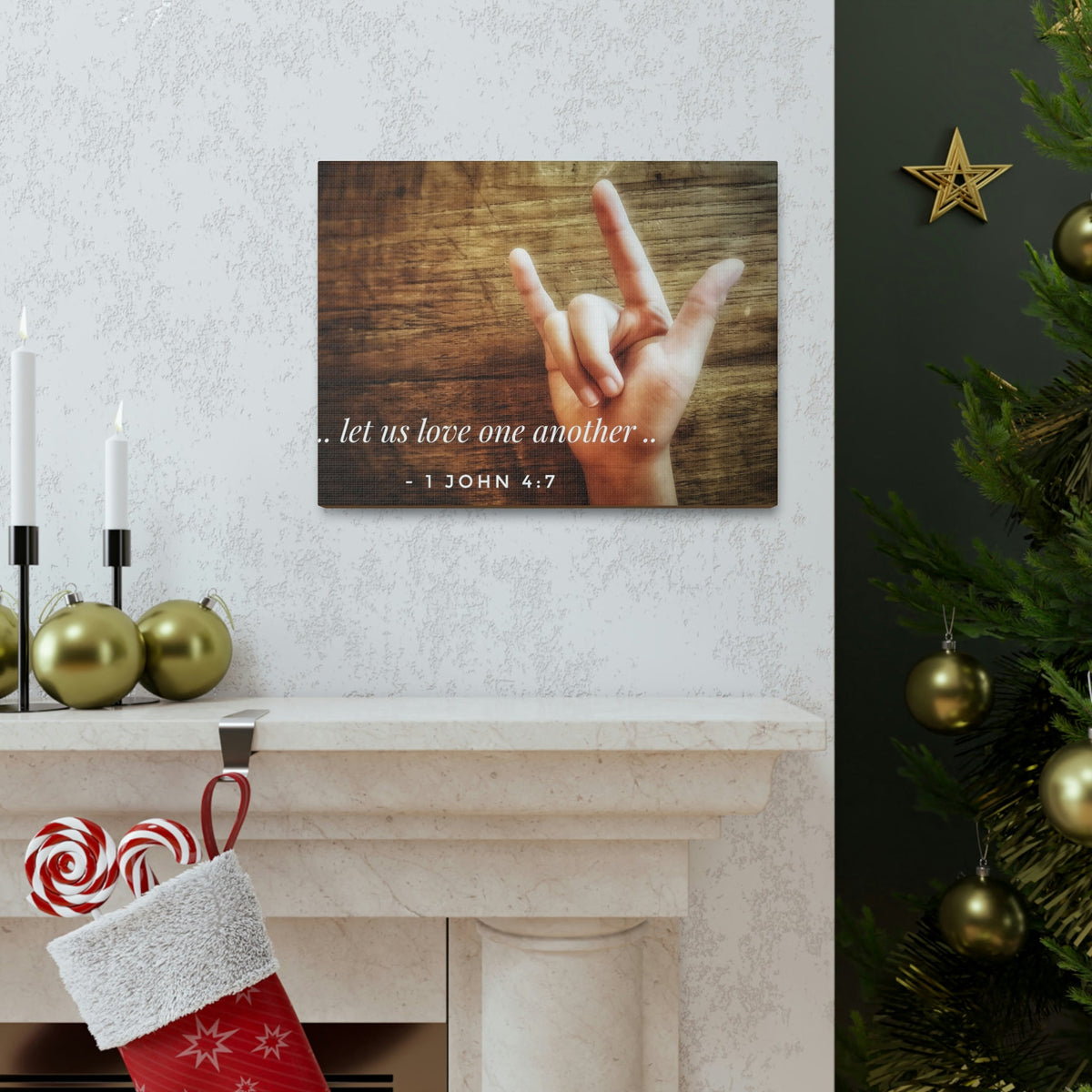 Scripture Walls Love One Another 1 John 4:7 Bible Verse Canvas Christian Wall Art Bible Verse Print Ready To Hang Unframed-Express Your Love Gifts