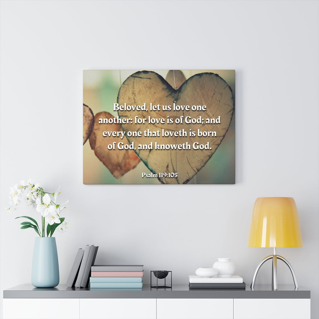 Scripture Walls Love One Another 1 John 4:7 Bible Verse Canvas Christian Wall Art Ready to Hang Unframed-Express Your Love Gifts