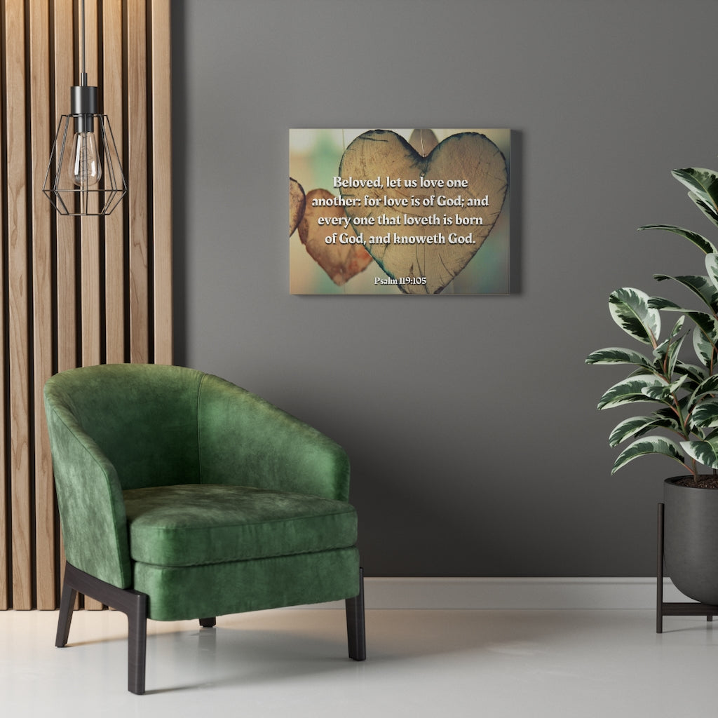 Scripture Walls Love One Another 1 John 4:7 Bible Verse Canvas Christian Wall Art Ready to Hang Unframed-Express Your Love Gifts
