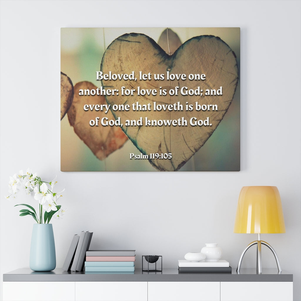 Scripture Walls Love One Another 1 John 4:7 Bible Verse Canvas Christian Wall Art Ready to Hang Unframed-Express Your Love Gifts