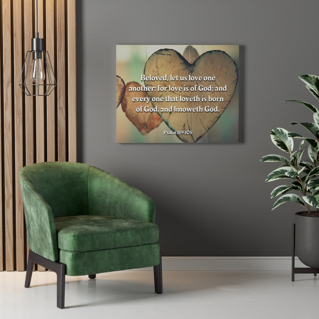 Scripture Walls Love One Another 1 John 4:7 Bible Verse Canvas Christian Wall Art Ready to Hang Unframed-Express Your Love Gifts