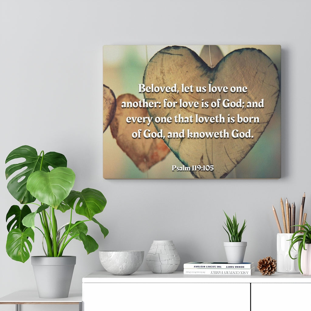 Scripture Walls Love One Another 1 John 4:7 Bible Verse Canvas Christian Wall Art Ready to Hang Unframed-Express Your Love Gifts