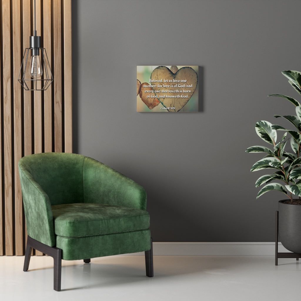 Scripture Walls Love One Another 1 John 4:7 Bible Verse Canvas Christian Wall Art Ready to Hang Unframed-Express Your Love Gifts