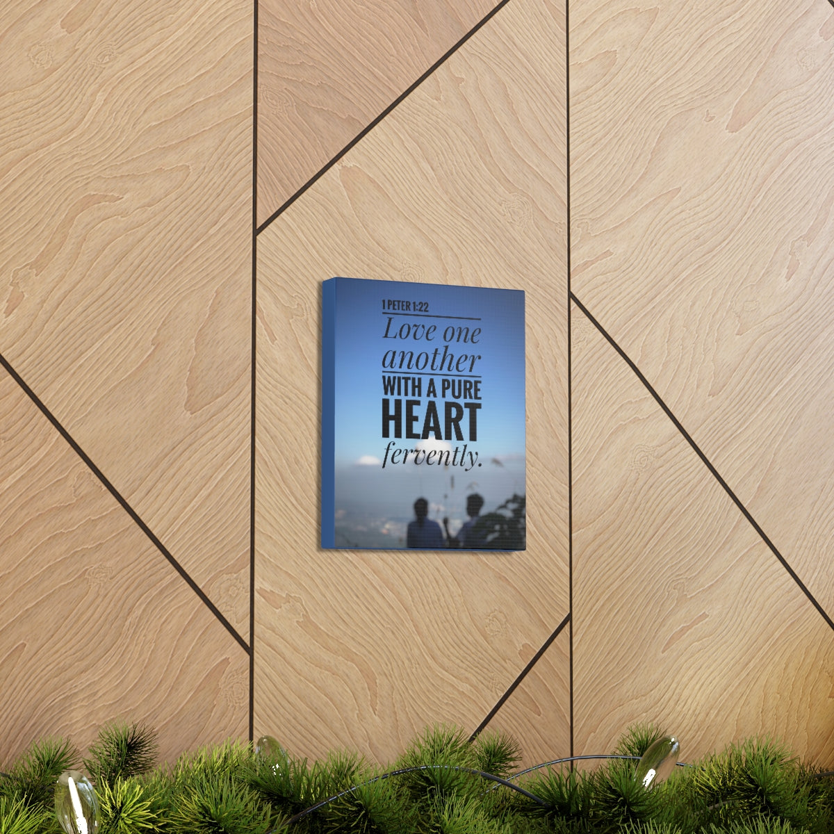 Scripture Walls Love One Another 1 Peter 1:22 Bible Verse Canvas Christian Wall Art Bible Verse Print Ready To Hang Unframed-Express Your Love Gifts