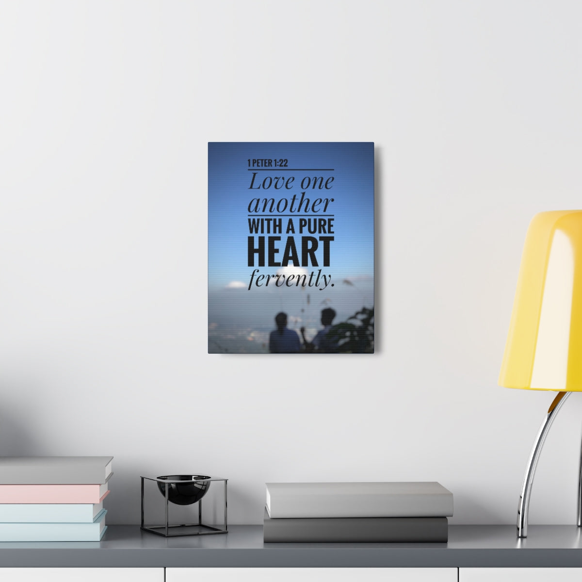 Scripture Walls Love One Another 1 Peter 1:22 Bible Verse Canvas Christian Wall Art Bible Verse Print Ready To Hang Unframed-Express Your Love Gifts