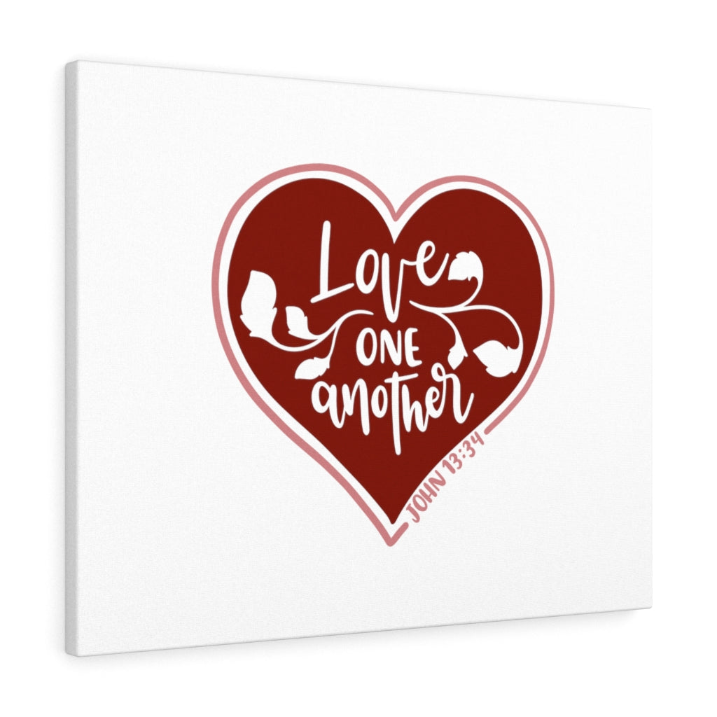 Scripture Walls Love One Another Heart John 13:34 Bible Verse Canvas Christian Wall Art Ready to Hang Unframed-Express Your Love Gifts