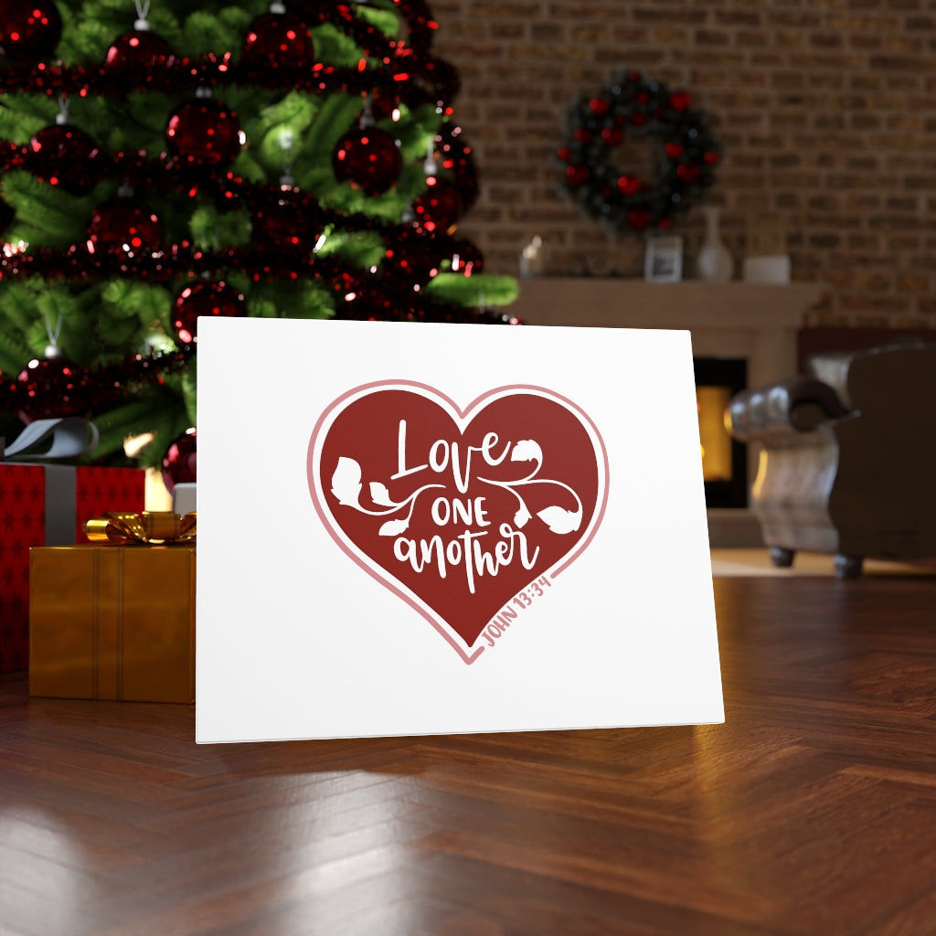 Scripture Walls Love One Another Heart John 13:34 Bible Verse Canvas Christian Wall Art Ready to Hang Unframed-Express Your Love Gifts
