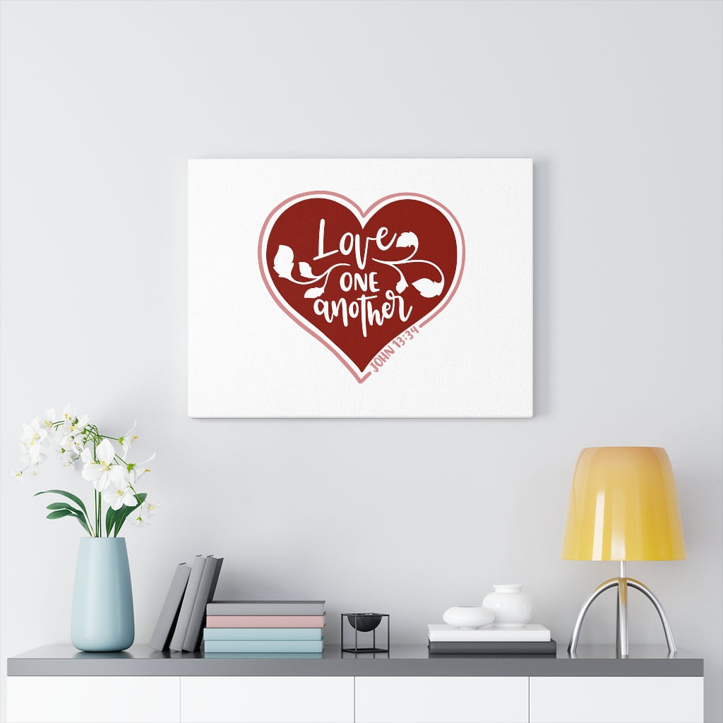 Scripture Walls Love One Another Heart John 13:34 Bible Verse Canvas Christian Wall Art Ready to Hang Unframed-Express Your Love Gifts