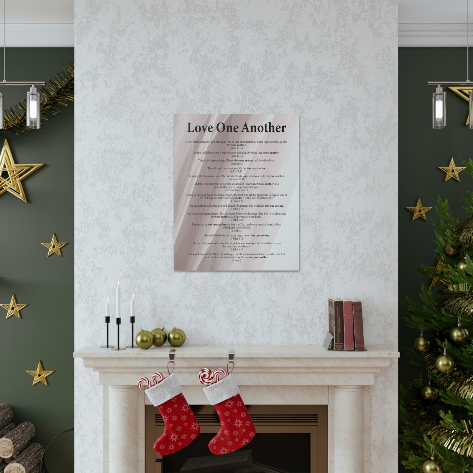 Scripture Walls Love One Another John 13:34 Christian Wall Art Ready to Hang Unframed-Express Your Love Gifts