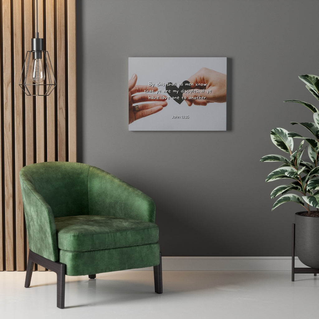 Scripture Walls Love One Another John 13:35 Bible Verse Canvas Christian Wall Art Ready to Hang Unframed-Express Your Love Gifts