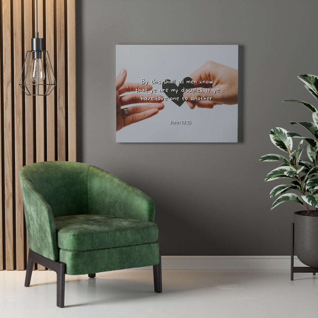 Scripture Walls Love One Another John 13:35 Bible Verse Canvas Christian Wall Art Ready to Hang Unframed-Express Your Love Gifts