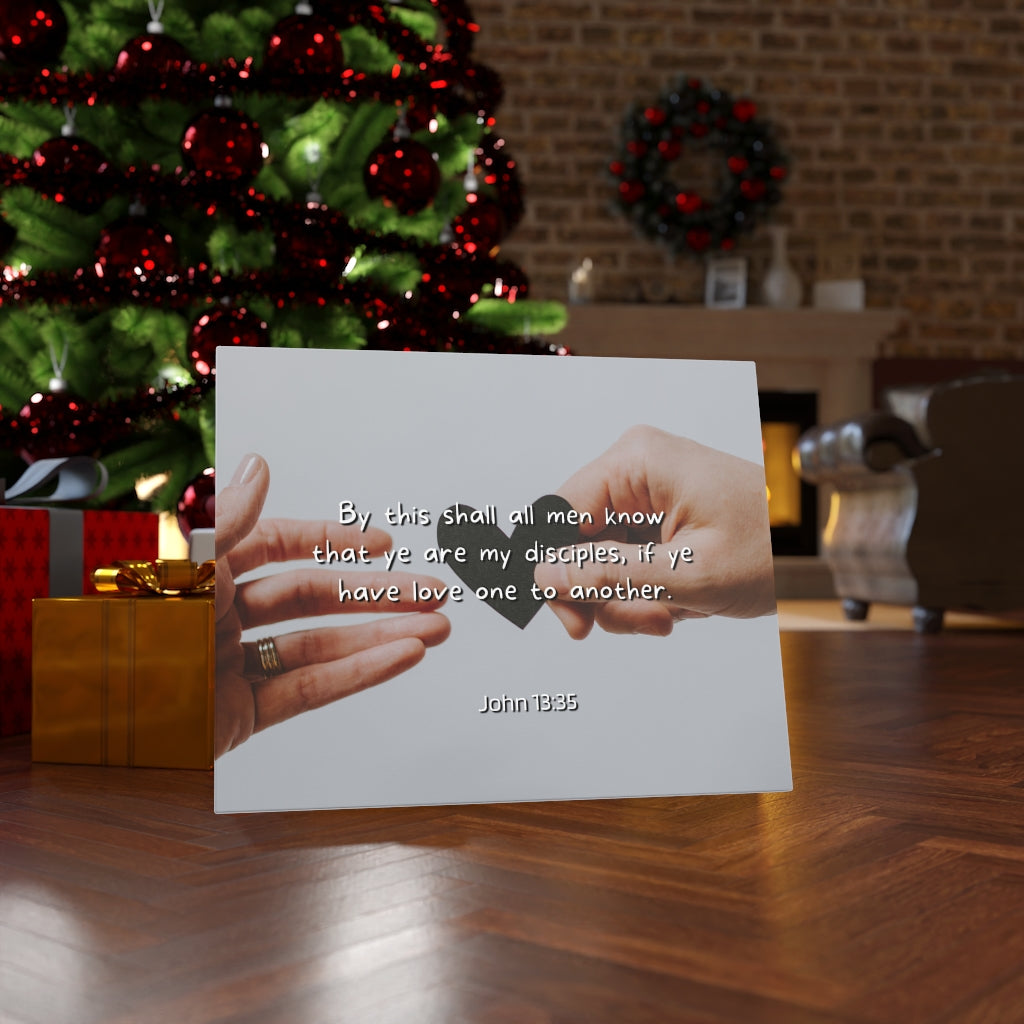 Scripture Walls Love One Another John 13:35 Bible Verse Canvas Christian Wall Art Ready to Hang Unframed-Express Your Love Gifts