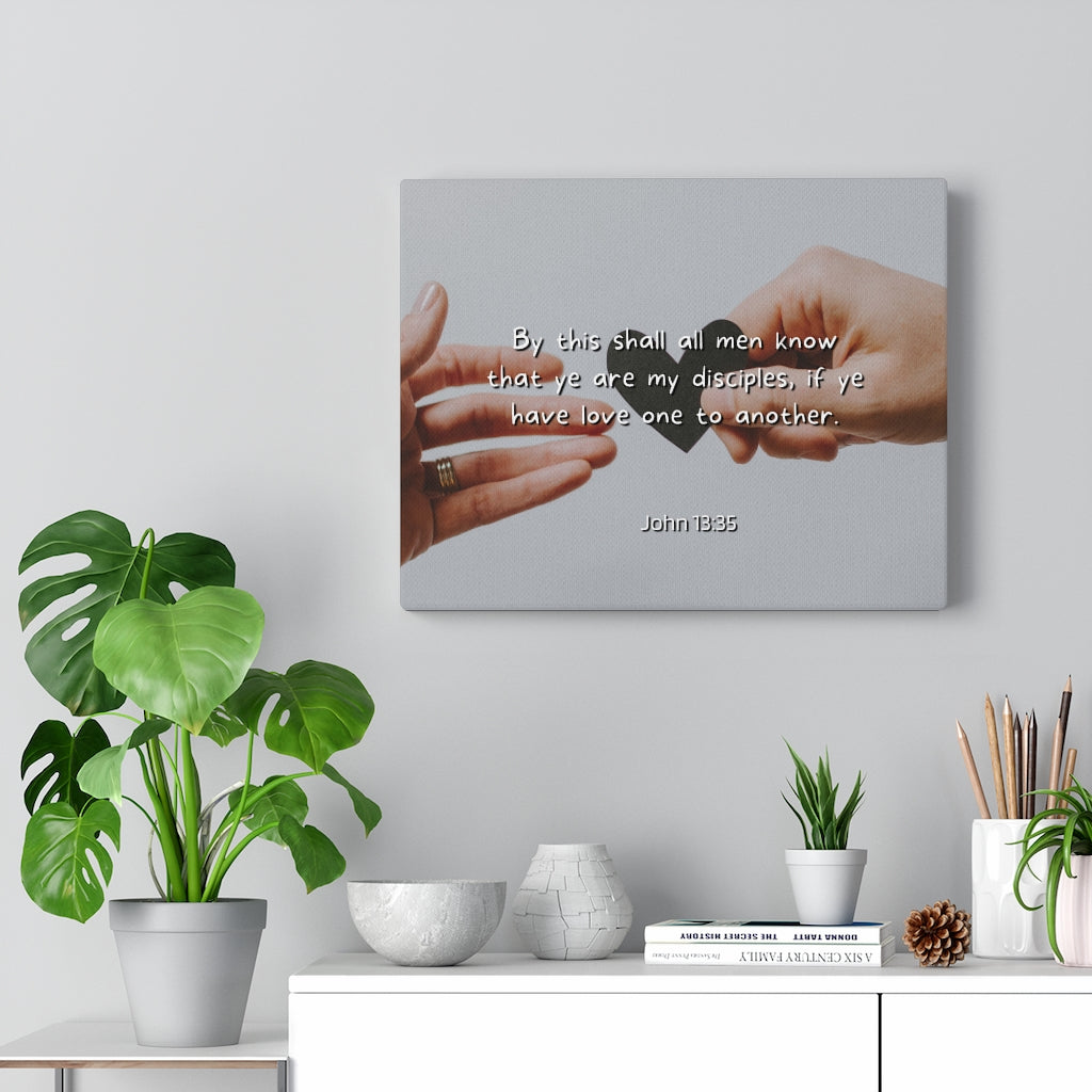 Scripture Walls Love One Another John 13:35 Bible Verse Canvas Christian Wall Art Ready to Hang Unframed-Express Your Love Gifts