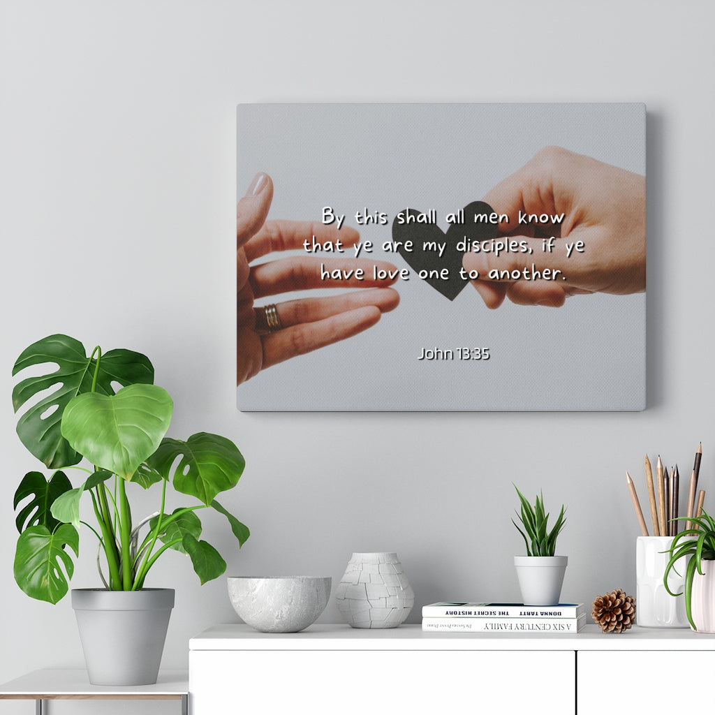 Scripture Walls Love One Another John 13:35 Bible Verse Canvas Christian Wall Art Ready to Hang Unframed-Express Your Love Gifts