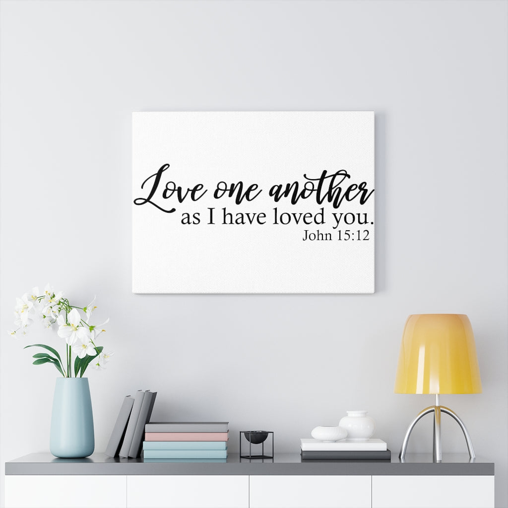 Scripture Walls Love One Another John 15:12 Bible Verse Canvas Christian Wall Art Ready to Hang Unframed-Express Your Love Gifts