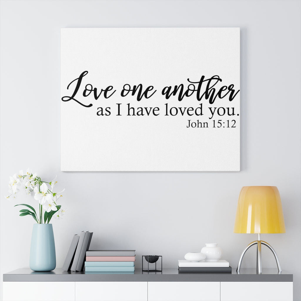 Scripture Walls Love One Another John 15:12 Bible Verse Canvas Christian Wall Art Ready to Hang Unframed-Express Your Love Gifts