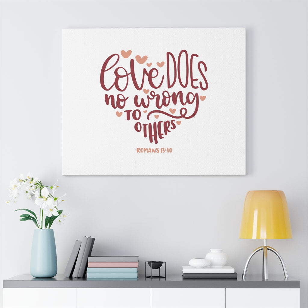 Scripture Walls Love Romans 13:10 Bible Verse Canvas Christian Wall Art Ready to Hang Unframed-Express Your Love Gifts