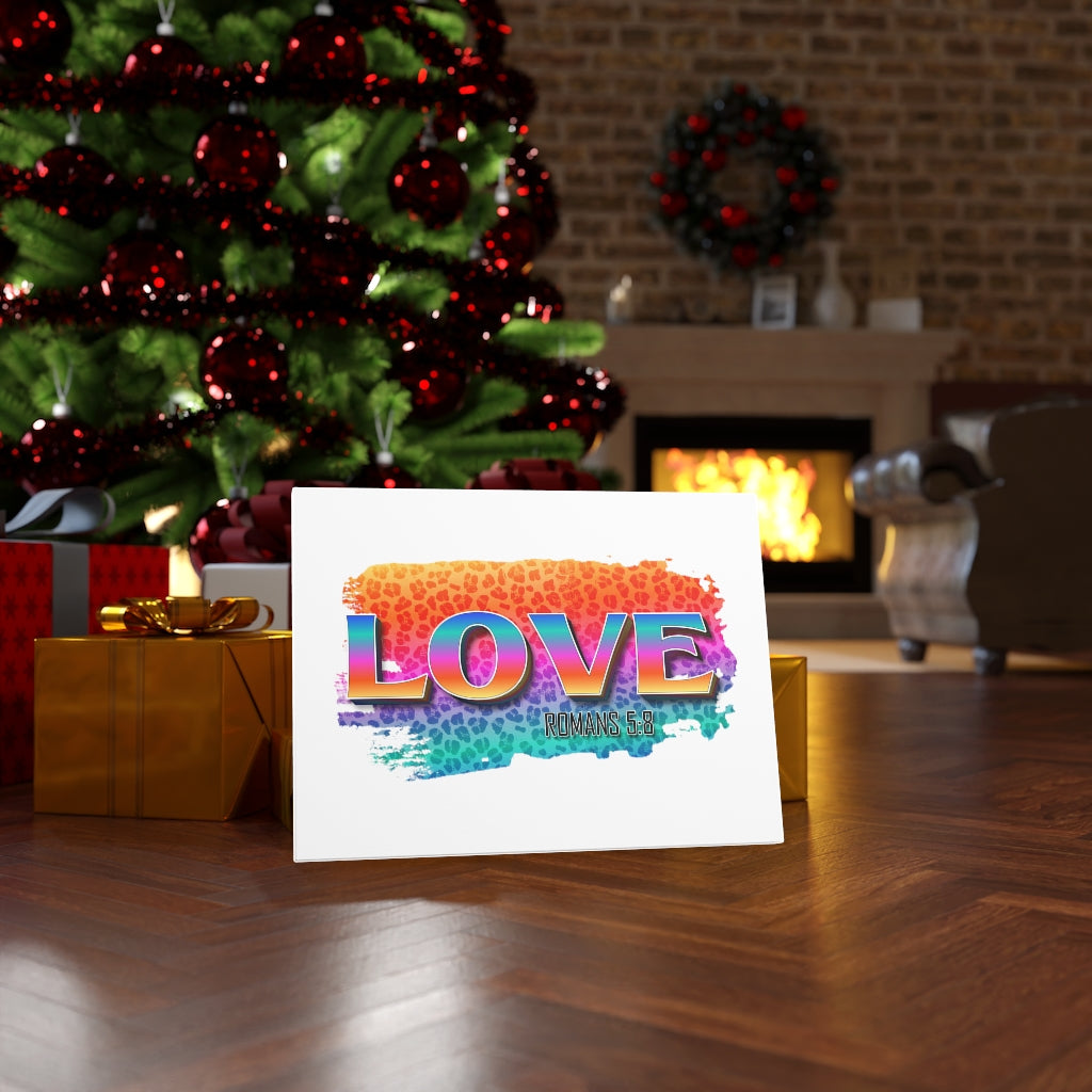 Scripture Walls Love Romans 5:8 Bible Verse Canvas Christian Wall Art Ready to Hang Unframed-Express Your Love Gifts