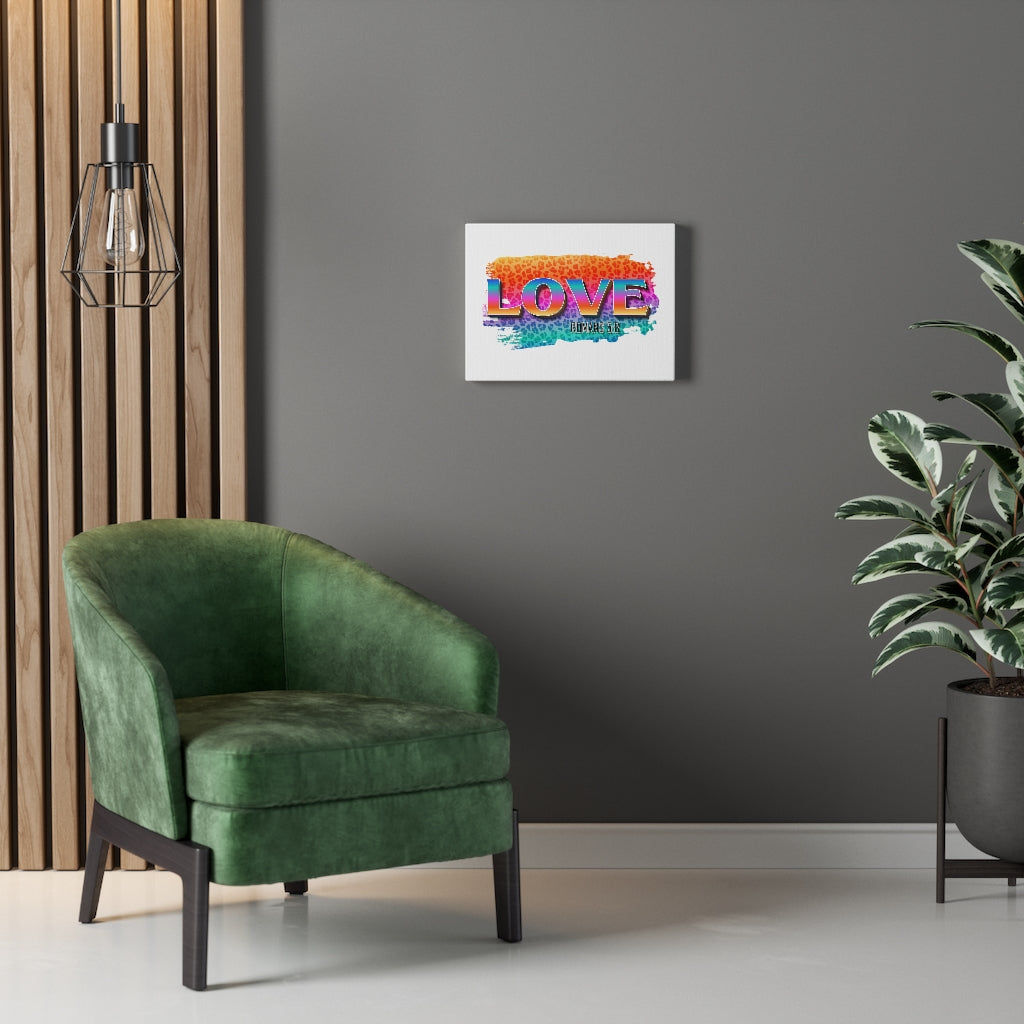 Scripture Walls Love Romans 5:8 Bible Verse Canvas Christian Wall Art Ready to Hang Unframed-Express Your Love Gifts