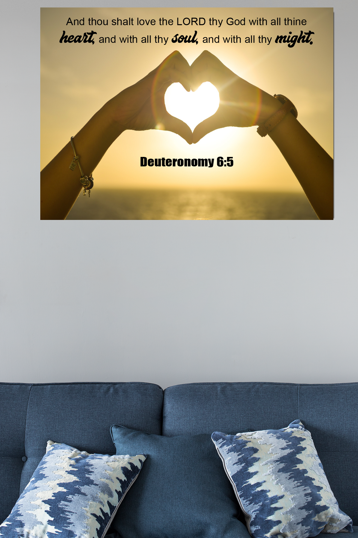 Scripture Walls Love The Lord Deuteronomy 6:5 Bible Verse Canvas Christian Wall Art Ready to Hang Unframed-Express Your Love Gifts