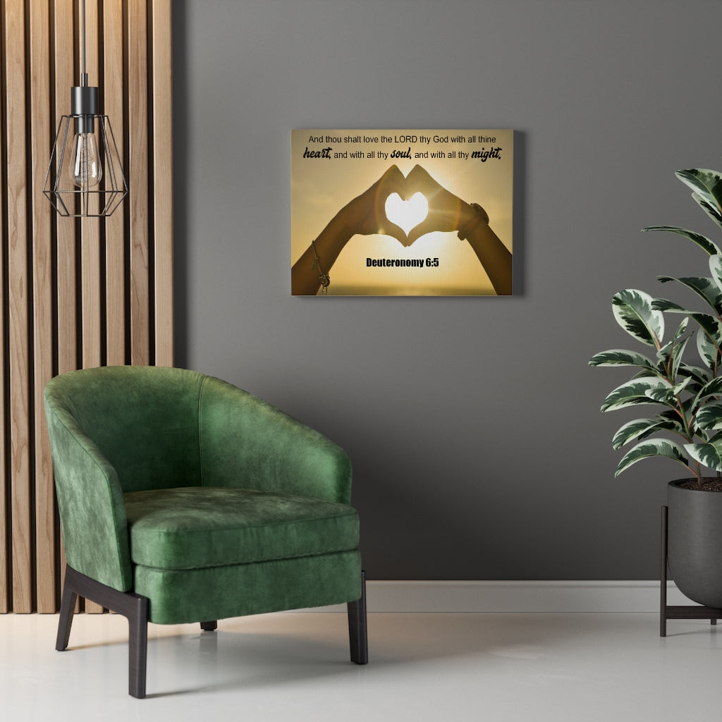 Scripture Walls Love The Lord Deuteronomy 6:5 Bible Verse Canvas Christian Wall Art Ready to Hang Unframed-Express Your Love Gifts