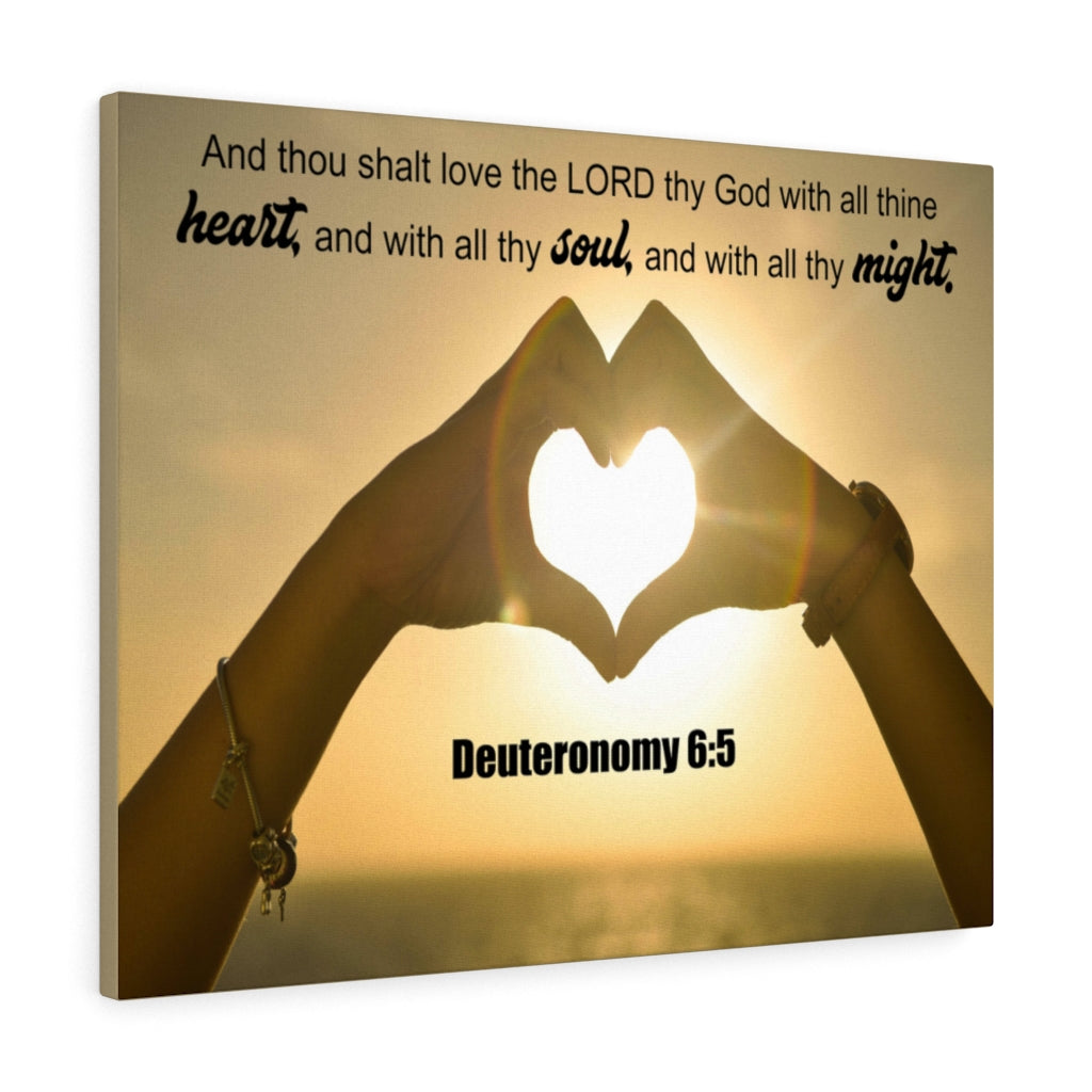 Scripture Walls Love The Lord Deuteronomy 6:5 Bible Verse Canvas Christian Wall Art Ready to Hang Unframed-Express Your Love Gifts